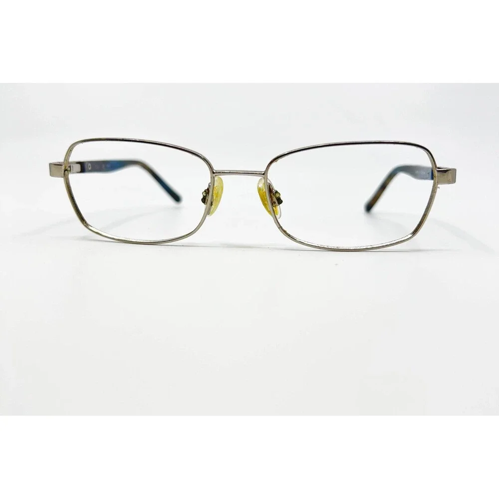 Elle Eyeglasses Womens Silver Blue EL13465 Metal Rectangle 51-16-135